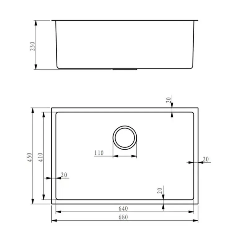 Fidelis FSD-23624HC-NBK Honeycomb Stainless Steel Sink - view 2